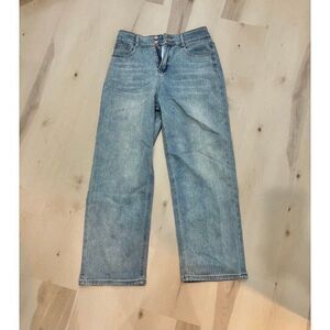 NEW Commense Medium Women Blue Double Button Straight Leg Jeans 90s Retro Chic